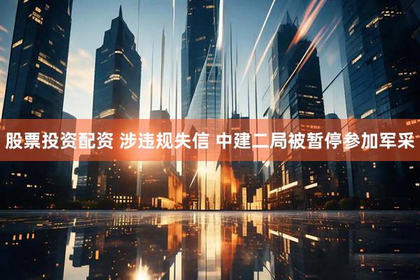 股票投资配资 涉违规失信 中建二局被暂停参加军采
