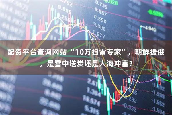 配资平台查询网站 “10万扫雷专家”，朝鲜援俄，是雪中送炭还是人海冲喜？
